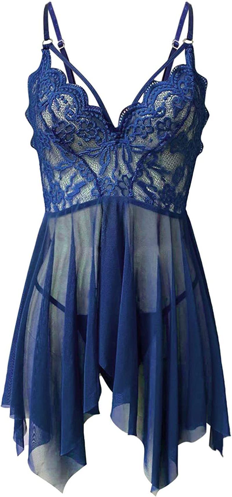 Пеньюар-разлетайка со стрепами L Синий (654015764897) - фото 6