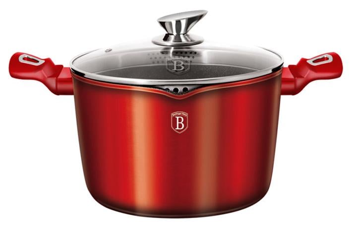 Каструля Berlinger Haus 6 л з кришкою-друшляком Burgundy (BH-1531N)
