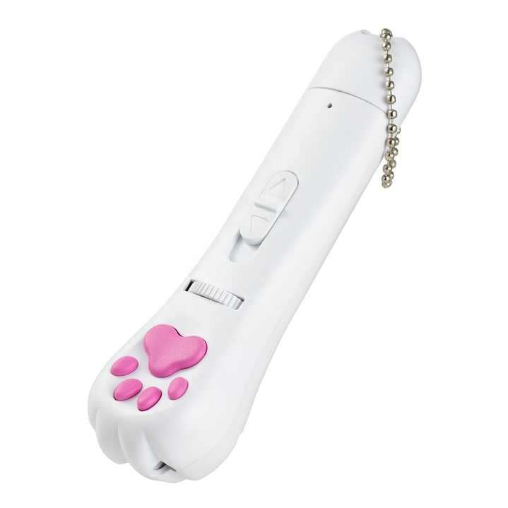 Ігровий ліхтар-лазер для тварин ZK-2381L LED+UV 4 картинки USB Білий (29703519)