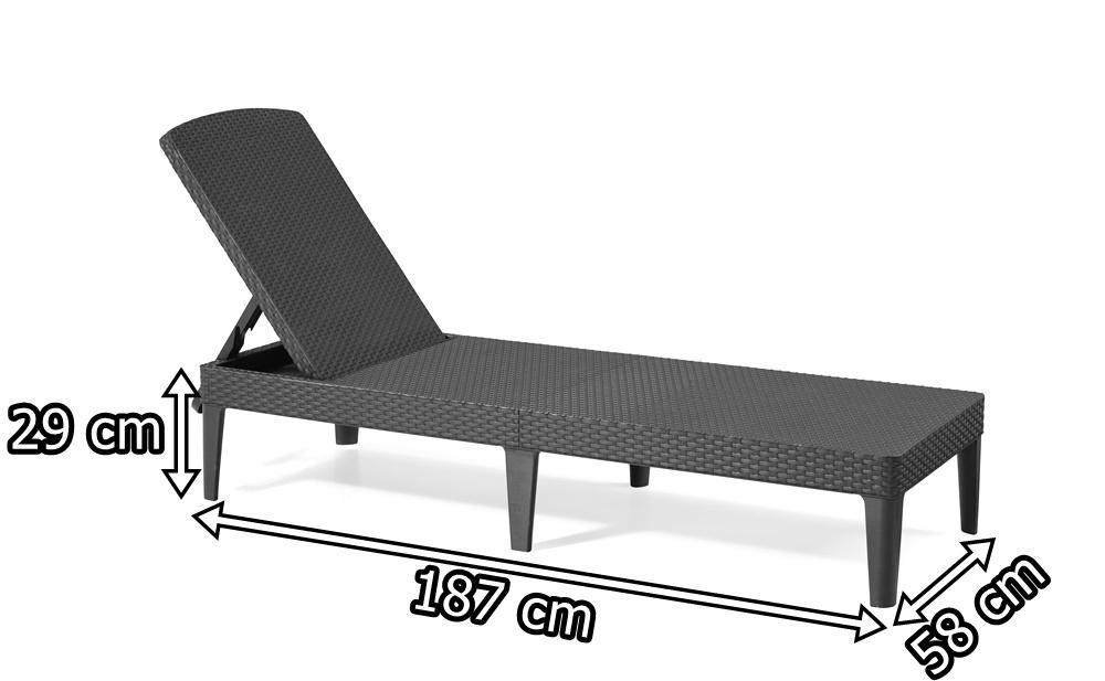 Шезлонг пластиковий Keter Jaipur sun lounger Коричневий (237958) - фото 4