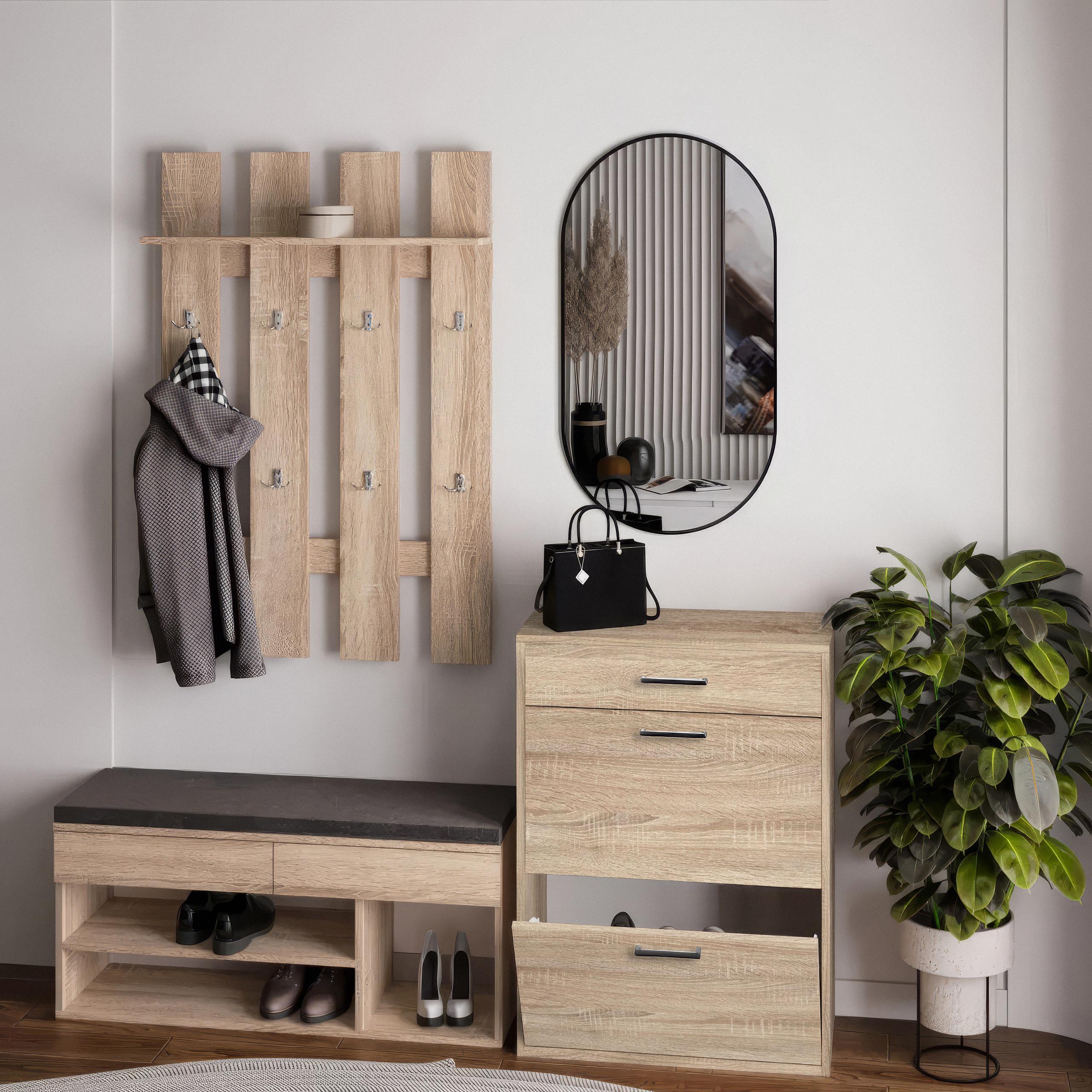 Тумба под обувь для прихожей с ящиком Т207 700х280х920 мм ДСП 16 мм Дуб Сонома (20262400)