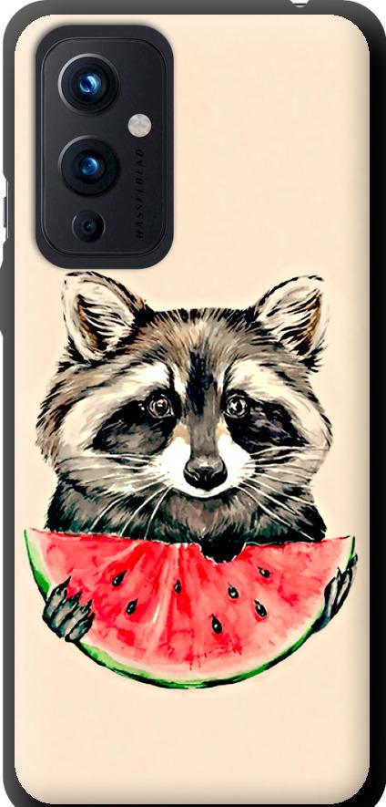 Чехол на OnePlus 9 Енотик с арбузом (4605b-2249-42517) Чехол на OnePlus 9 Енотик с арбузом (4605b-2249-42517)
