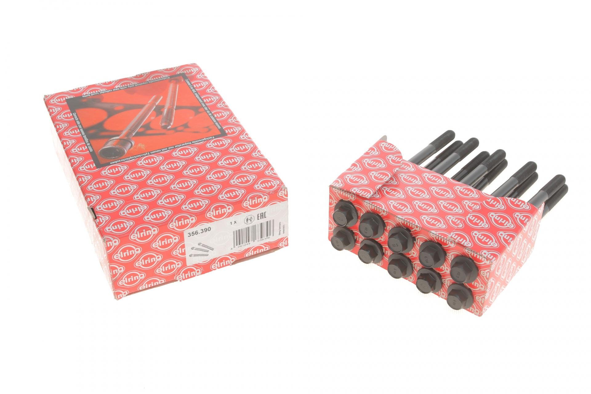 Болты головки ELRING Daewoo Lanos/Nubira/Lacetti 1,4i-1,6i 16V 97- M10x1,25x166 10 шт. (356,390)