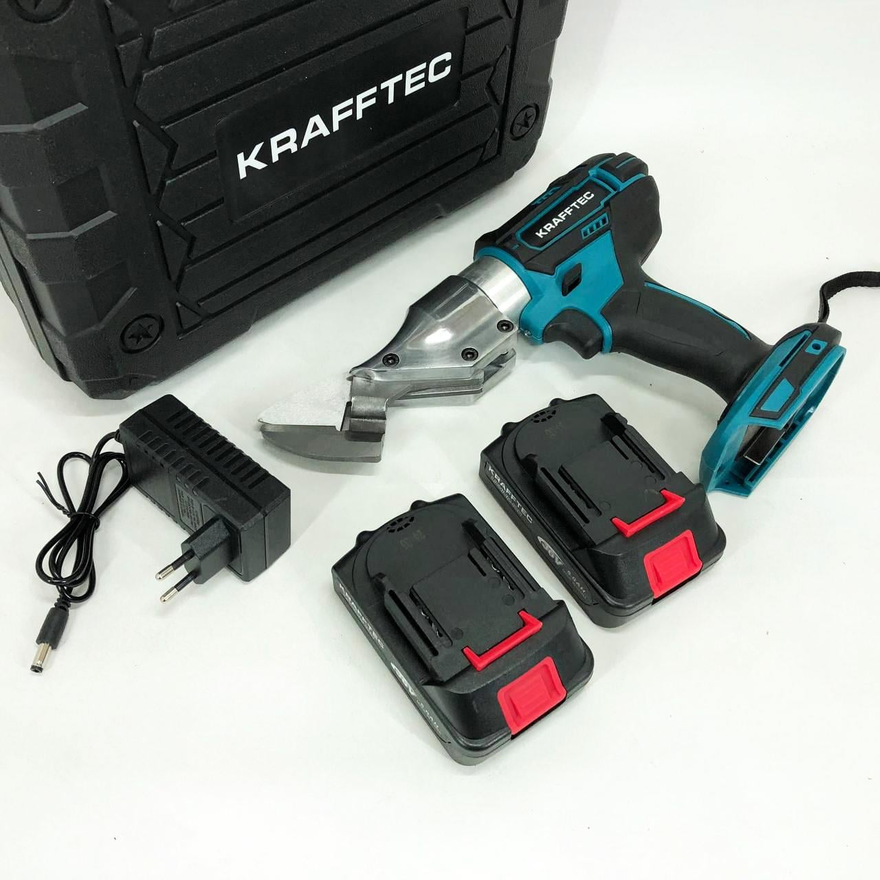 Ножиці акумуляторні по металу в кейсі Krafftec DJS130R 2 акб 36V/5AP