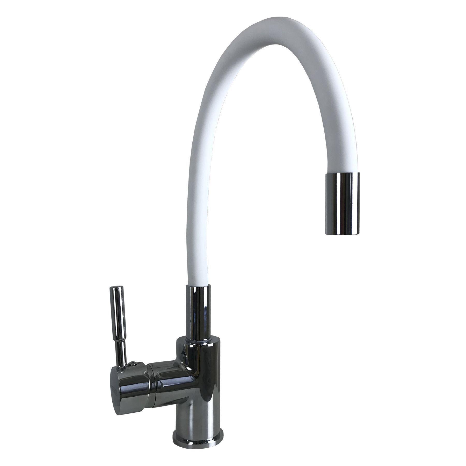 Змішувач для кухні з гнучким виливом Globus Lux LAZER GLLR-0203SW Білий/Хром (18462)