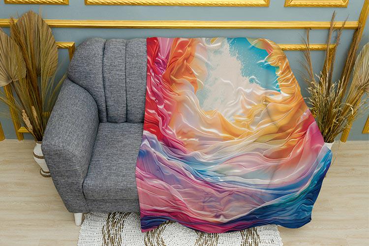 Плед Різнокольорові хмари Арт плюш двошаровий 135х150 см (114278-2)