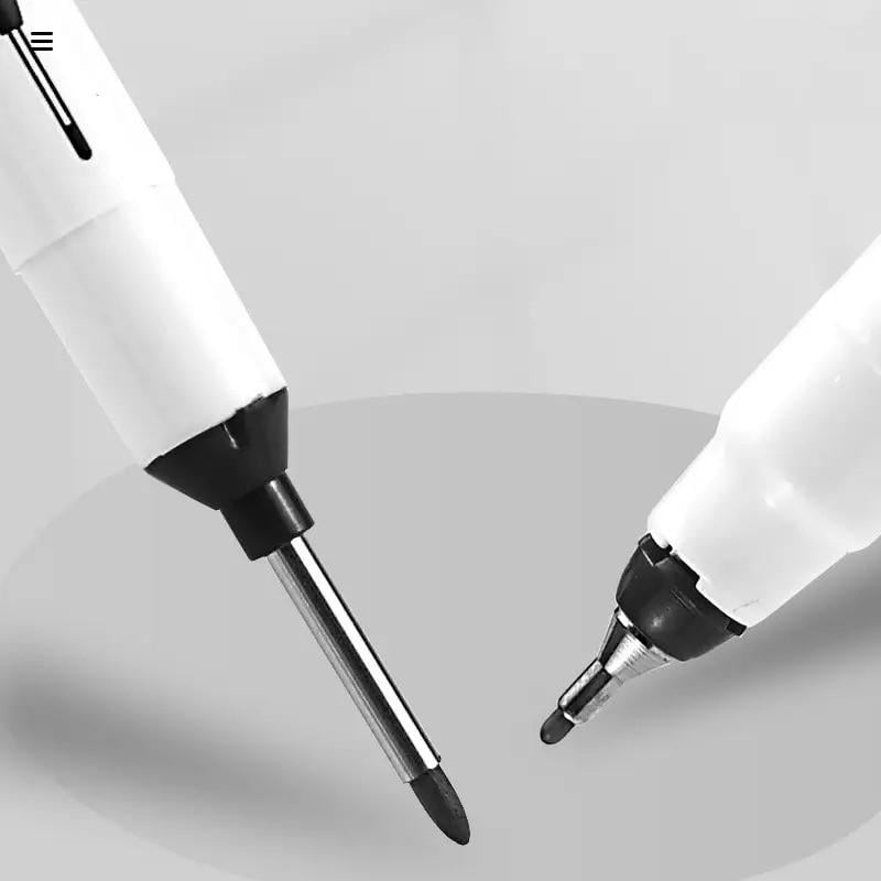 Маркер строительный с длинным носиком стержнем двухсторонний перманентный 2,0 мм Черный (06-103) - фото 4