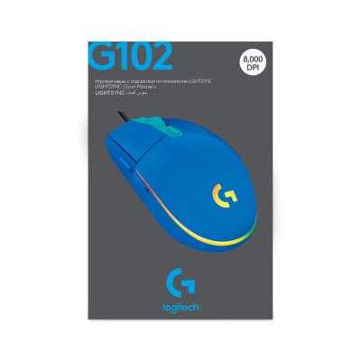Компьютерная мышка Logitech G102 Lightsync USB Blue (910-005801) - фото 3