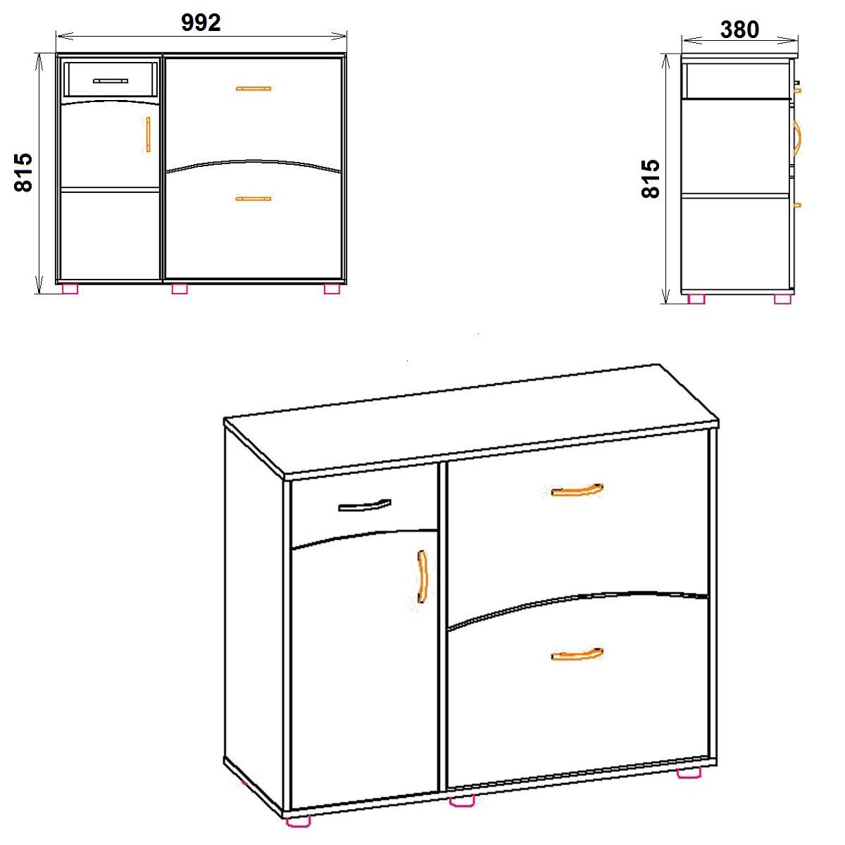 Тумба под обувь Компанит SC-5 99х38х82 см Ольха (28443095) - фото 2 Тумба под обувь Компанит SC-5 99х38х82 см Ольха (28443095) - фото 2