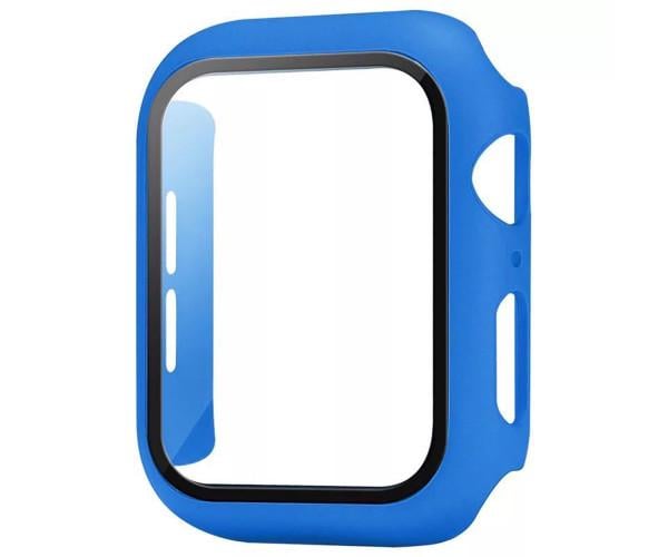 Чехол с защитным стеклом для смарт-часов Protective Cover with Glass для Apple Watch 38 мм Синий Чехол с защитным стеклом для смарт-часов Protective Cover with Glass для Apple Watch 38 мм Синий