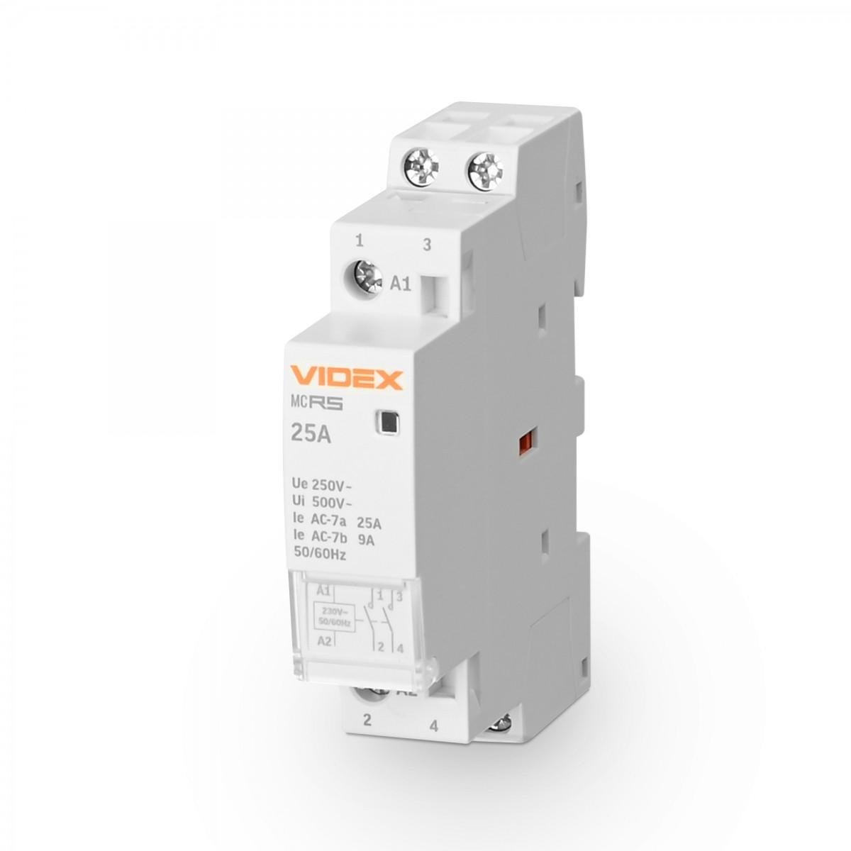 Контактор модульний Videx RESIST 2п 25А 2НВ VF-RS-MC2O-25