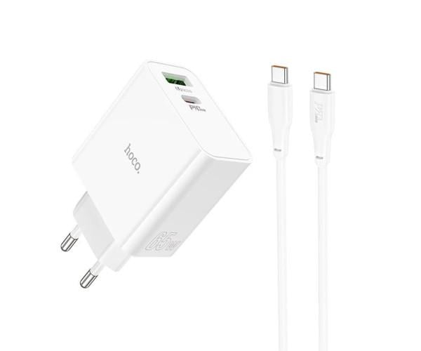 Пристрій мережевий зарядний Hoco C113A Awesome PD65W QC3.0 Type-C to Type-C White