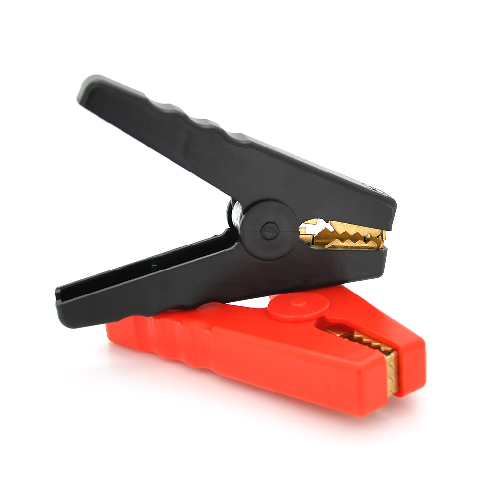 Набір акумуляторних затискачів крокодили 500А щільний гумовий кожух 130 мм Чорний/Червоний (YUT_V7055)