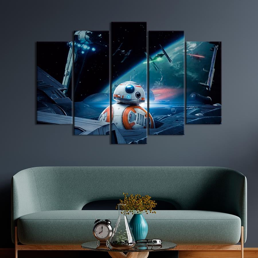 Настенний декор Дроид BB-8 в космосе Звёздные войны 112x68 см (A31-5)