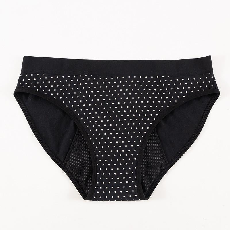 Трусы слипы для месячных с 4-х шаровой ластовицей котоновые 2XL Черно-белый - фото 1