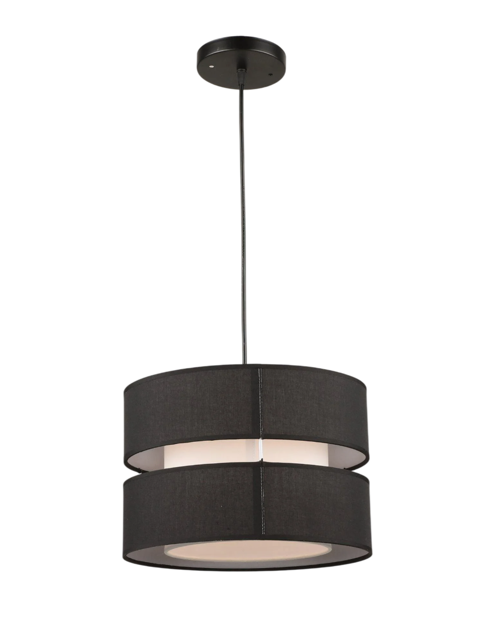 Світильник підвісний Valeso лофт з тканинним абажуром N6851/1H для кухні спальні Чорний