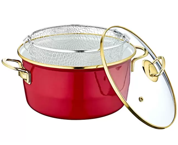 Кастрюля с крышкой OMS 10100-22 22 см 3,7 л Red (5a5128f7)