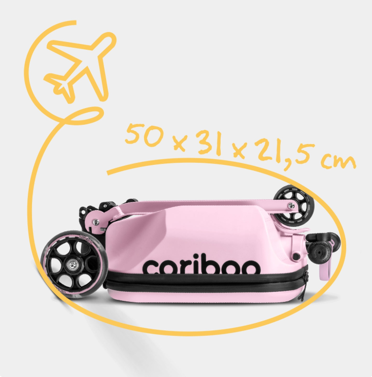 Трехколесный самокат CARIBOO iTRAVEL с детским чемоданом 2в1 (100850) - фото 4 Трехколесный самокат CARIBOO iTRAVEL с детским чемоданом 2в1 (100850) - фото 4