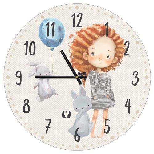 Часы настенные круглые Presentville Рыжая девочка 36 см (CHR P 20A016)