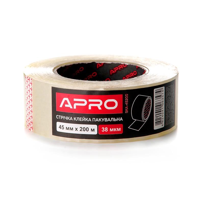 Лента клейкая упаковочная Apro 38 мкм 45 мм 200 м (SKA-45200) Лента клейкая упаковочная Apro 38 мкм 45 мм 200 м (SKA-45200)