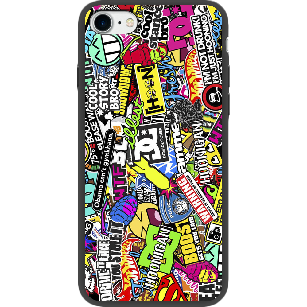 Чехол BoxFace Apple iPhone 7/8 SE  2020 Multicolored Inscriptions Черный силикон (26205-up880-35387)