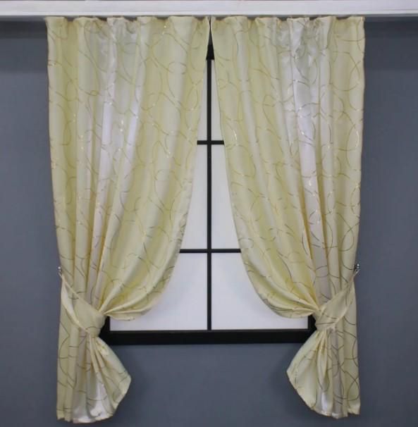 Комплект штор софт 1,3х1,7 м 2 шт. Молочний (564ш)