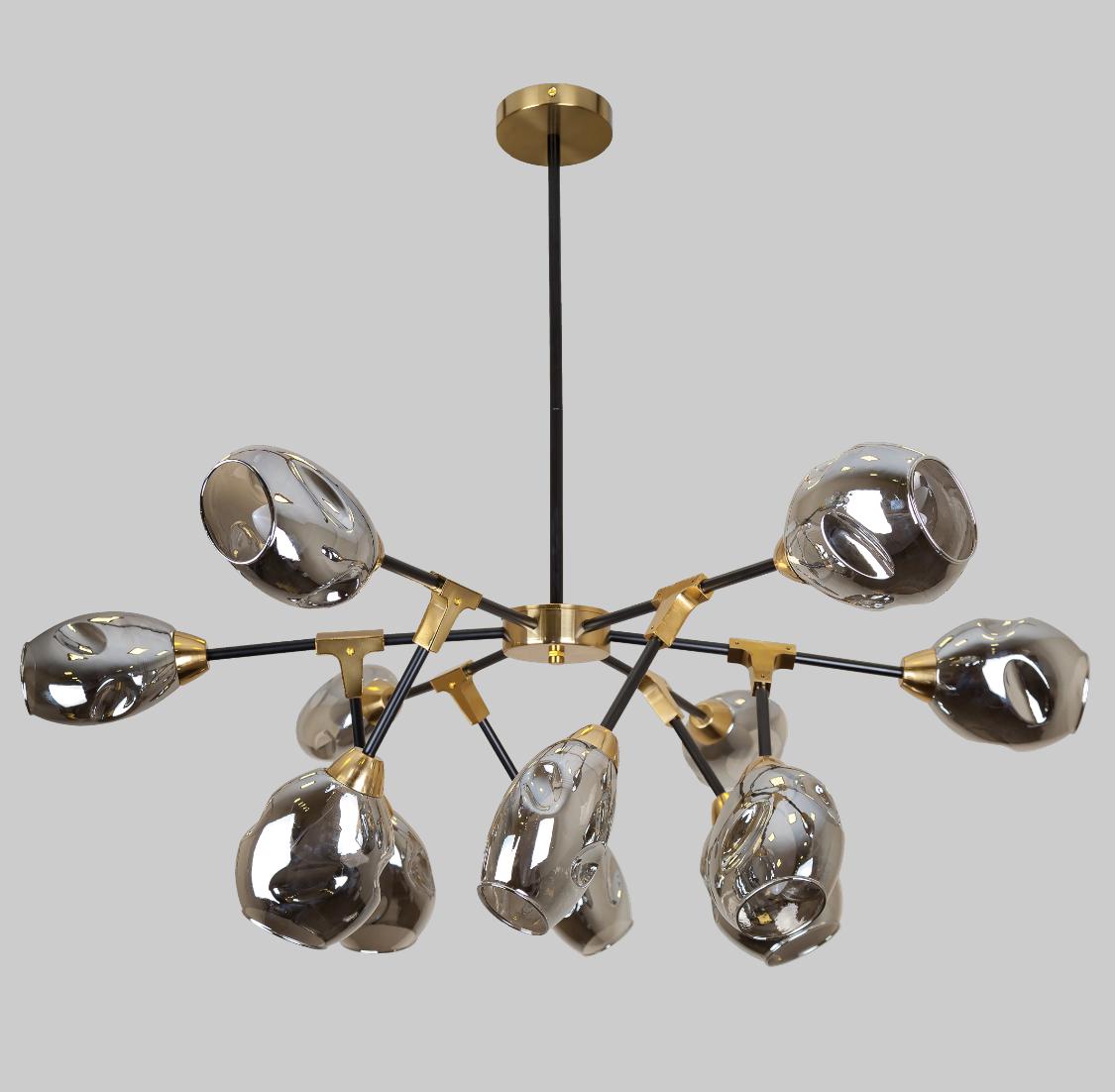 Люстра современная на 12 ламп Бронзовый (61-J2011-12 BK)