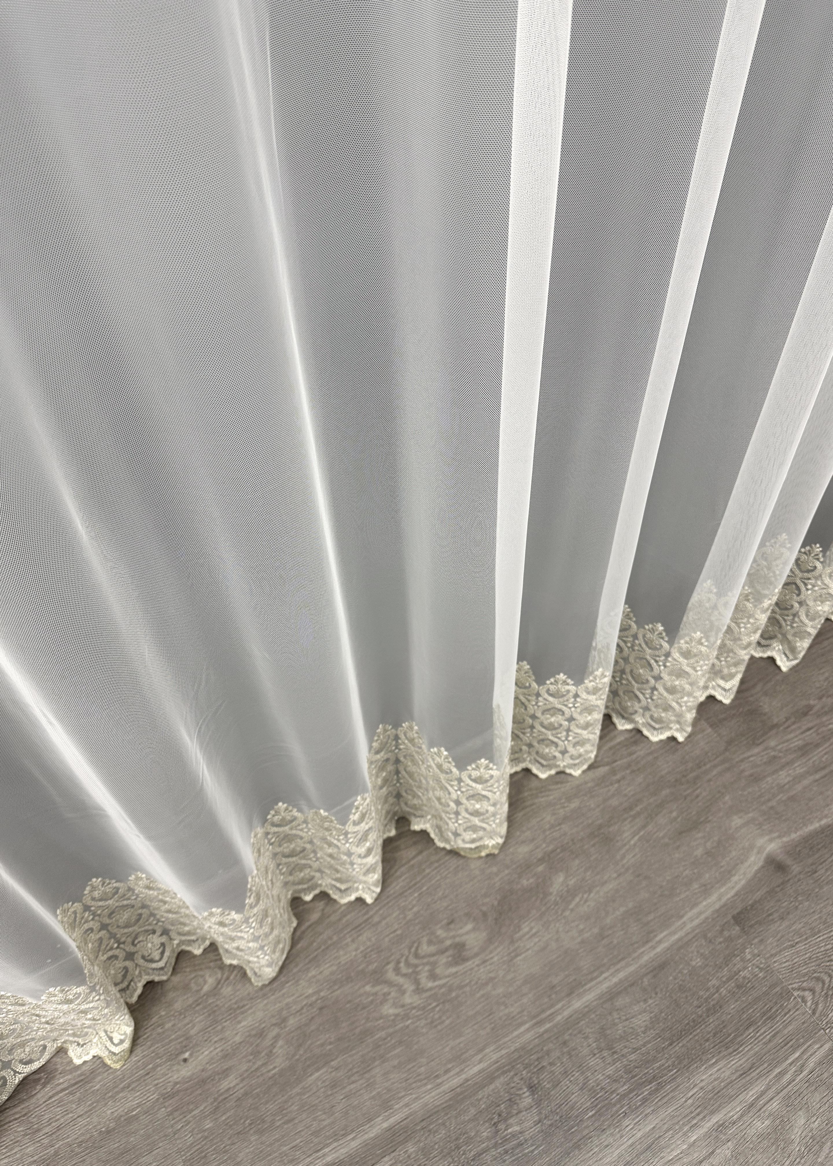 Тюль VR-Textil 1633т Грек-сітка з вишивкою та люрексом 300х270 см Молочний/Бежевий (42-0594) - фото 8 Тюль VR-Textil 1633т Грек-сітка з вишивкою та люрексом 300х270 см Молочний/Бежевий (42-0594) - фото 8