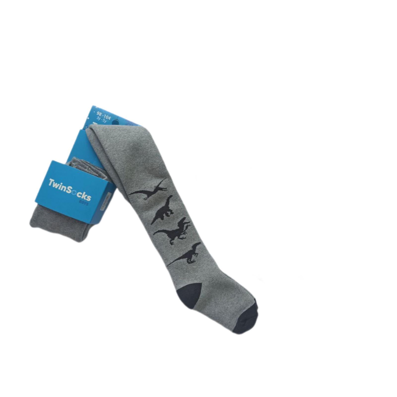 Колготки для мальчика TwinSocks Динозавры детские махра 110 см-116 Серый (315 Д)