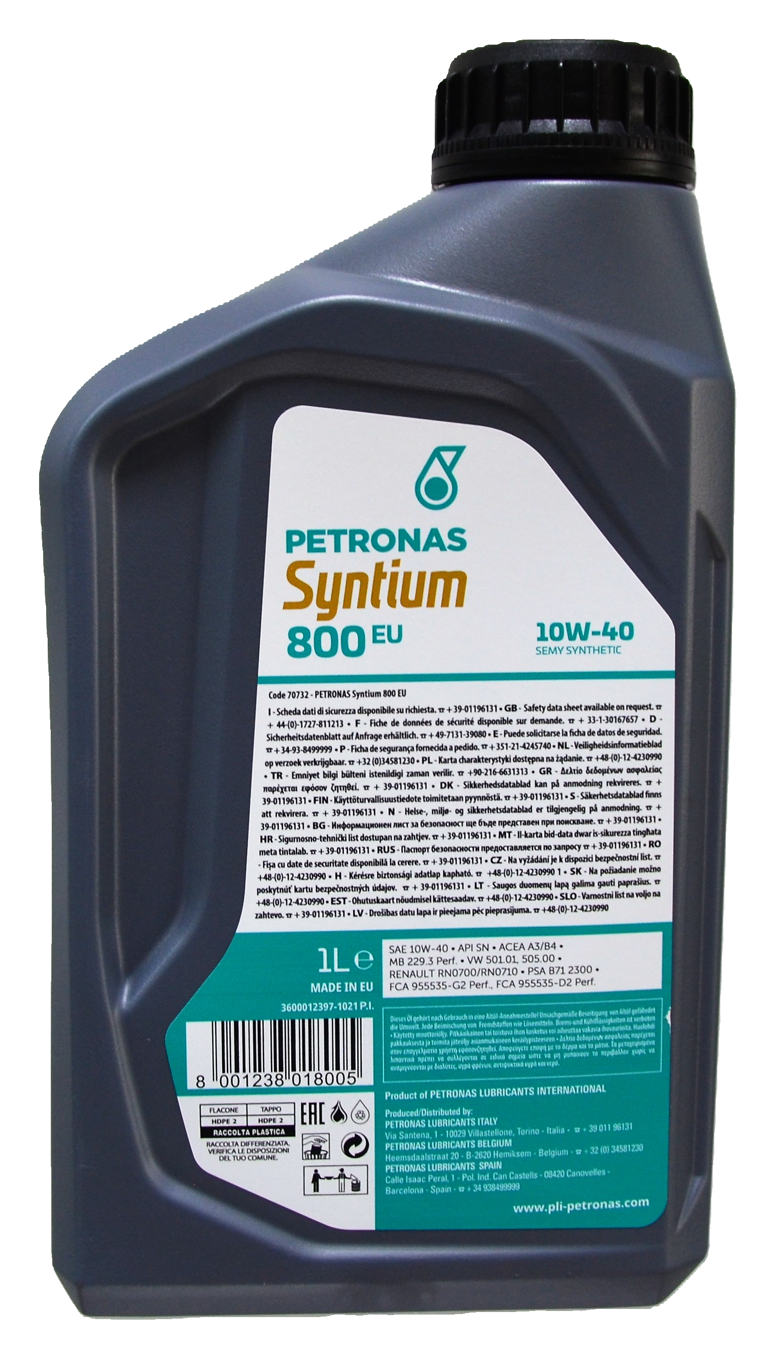 Моторное масло PETRONAS LUBRICANTS Syntium 800 EU 10W-40 1 л (2422475062) - фото 3 Моторное масло PETRONAS LUBRICANTS Syntium 800 EU 10W-40 1 л (2422475062) - фото 3