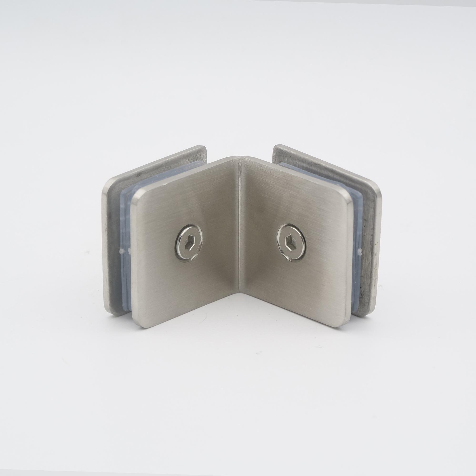 Стеклодержатель стекло/стекло 90 градусов матовая нержавеющая сталь - фото 2 Стеклодержатель стекло/стекло 90 градусов матовая нержавеющая сталь - фото 2