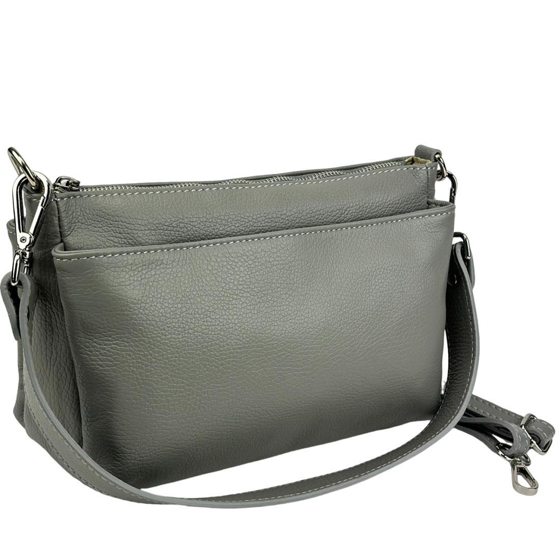 Женская сумка кросс-боди Royal Bag F-IT-052G кожаная Серый (6132)