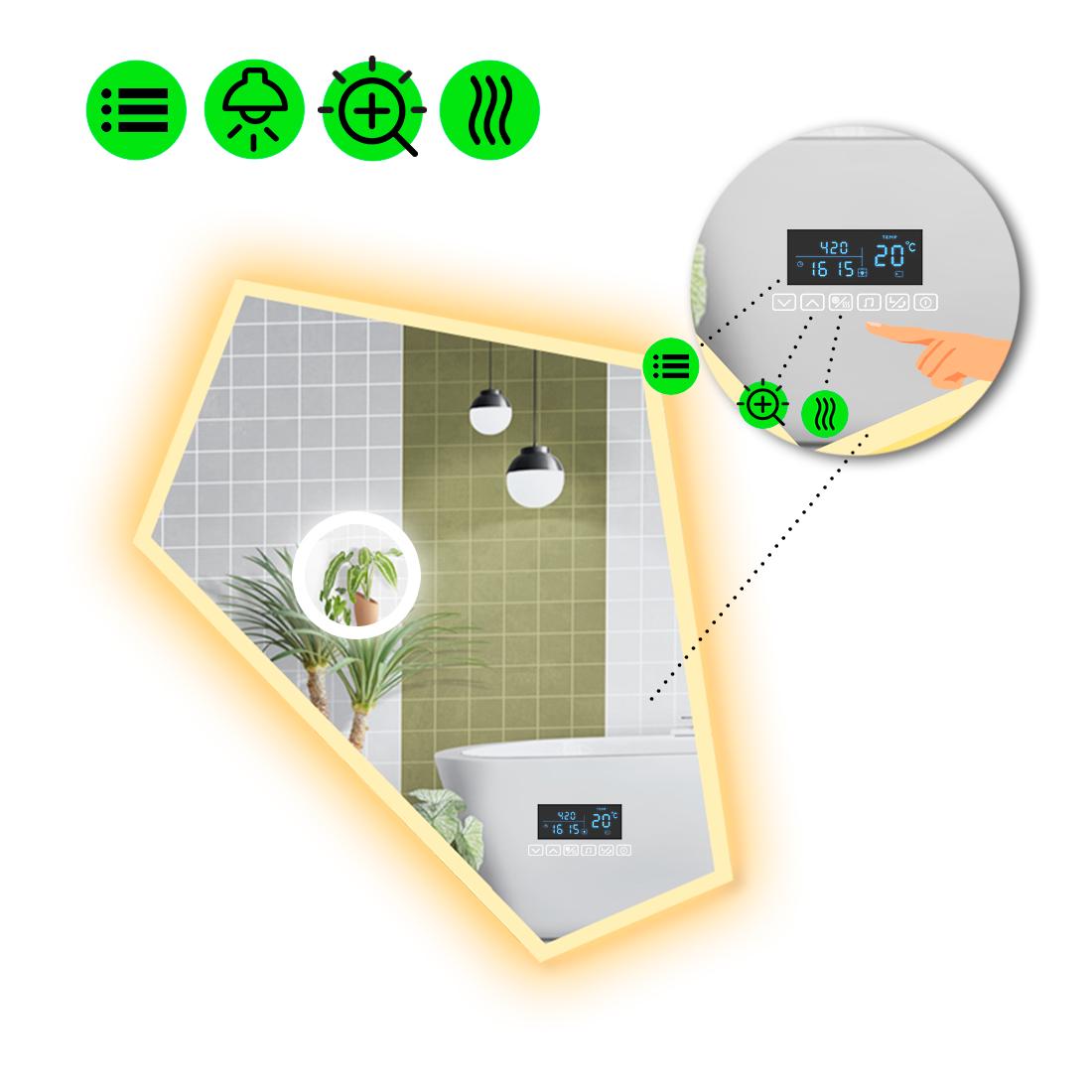 Зеркало с LED подсветкой Modulo 3 с Smart-блоком 120x100 см (8995380)