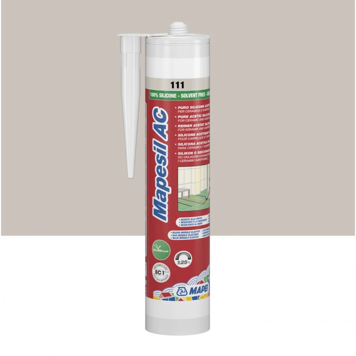 Герметик силиконовый Mapei MAPESIL AC 310 мл №111 серебряно-серый (000014516) Герметик силиконовый Mapei MAPESIL AC 310 мл №111 серебряно-серый (000014516)