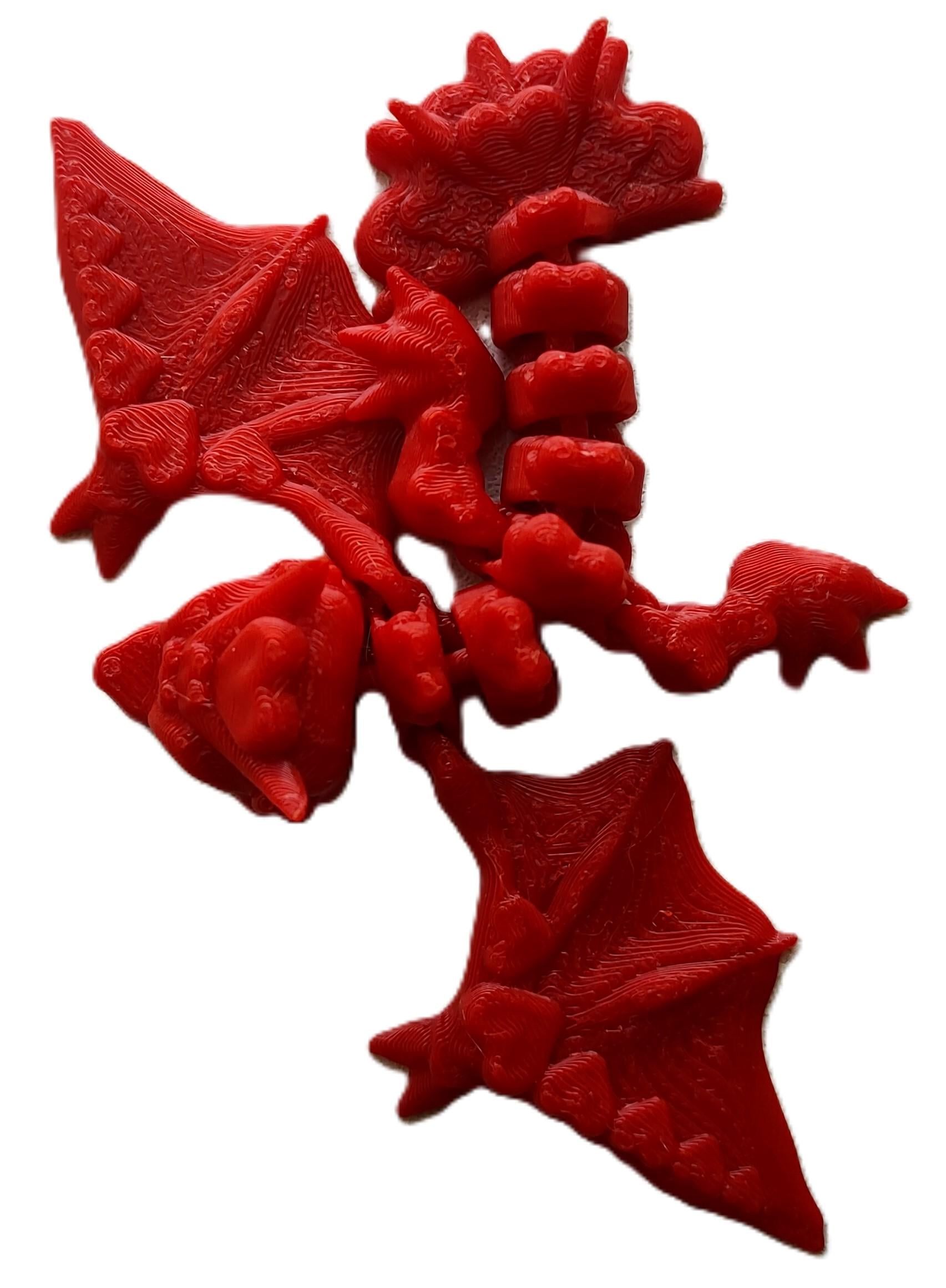 Игрушка подвижная дракоша из сердец 105х80х20 мм (DRAK-11G-KR)