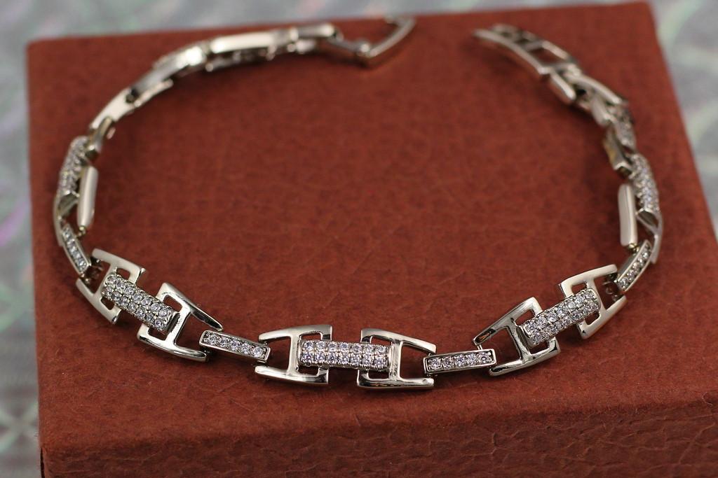 Браслет Xuping Jewelry Теремок 21,5 см 8 мм Серебристый (1853386661)