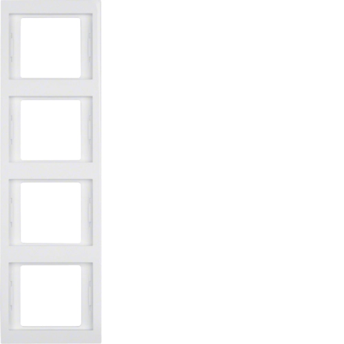 Рамка Berker K.1 четырехместная вертикальная Полярная белизна (13437009)