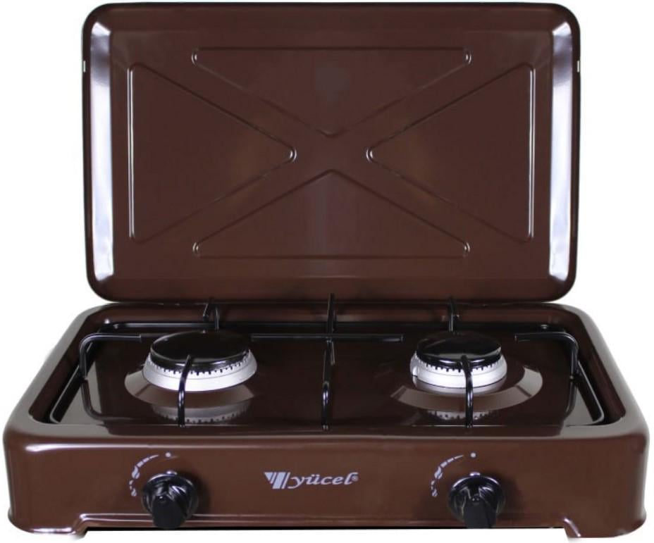 Настільна газова плита Yucel O 200 LPG 2 конфорки Темно-коричневий (2104618737)