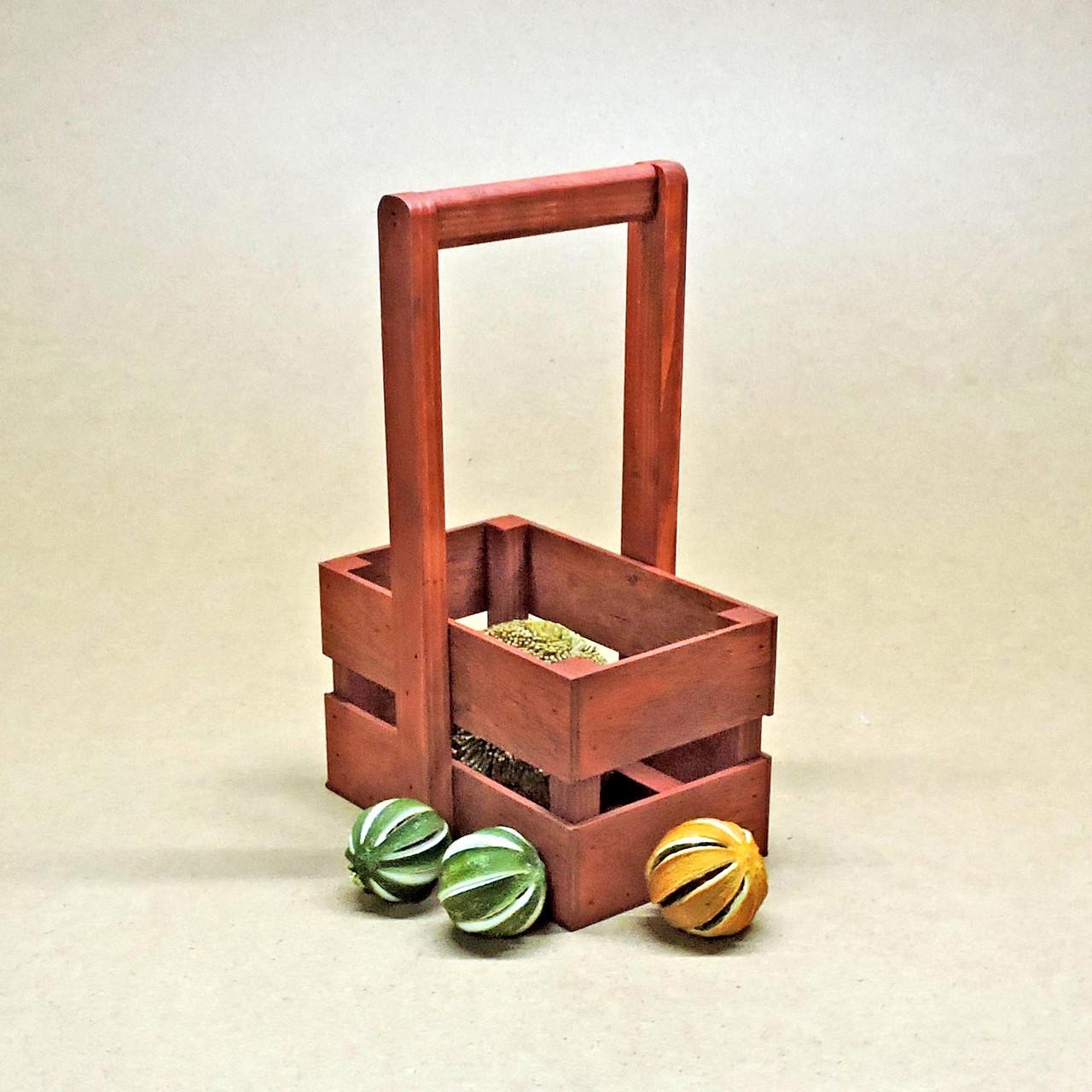 Корзинка подарочная из дерева Шелли 12х20 см Коралл (ПДК-0022114)