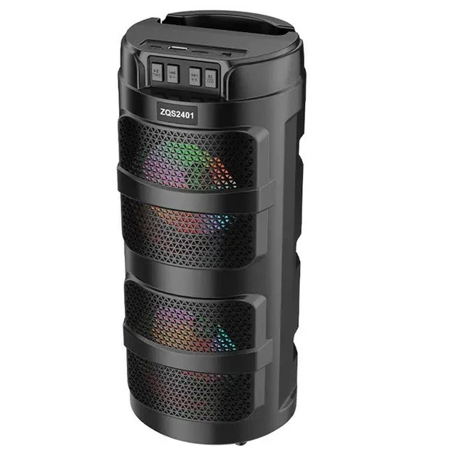 Портативна колонка ZQS-2401 Bluetooth з RGB підсвіткою TWS FM-радіо USB TF AUX 10 Вт (ML-06314)