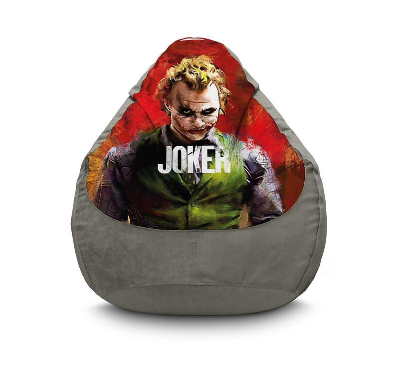 Кресло мешок iPuff Joker Classic Флок XL 80x110 см Серый