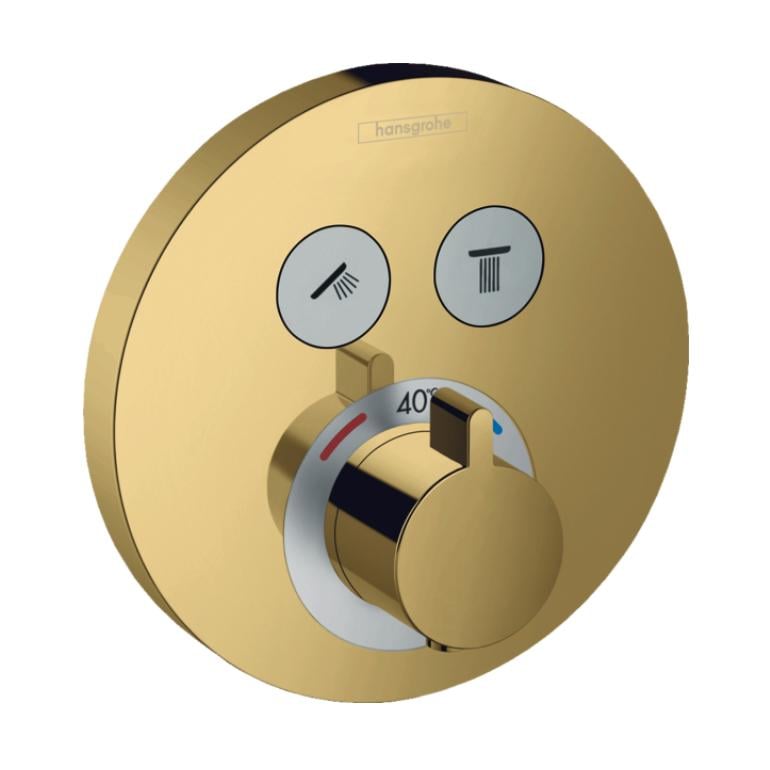 Смеситель для душа Hansgrohe ShowerSelect Polished термостатический Золотой (15743990)