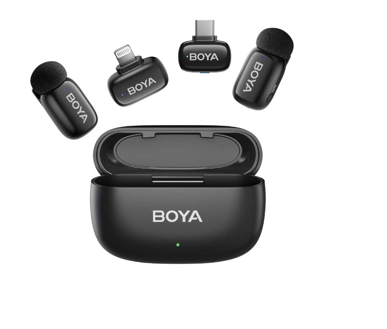Микрофон петличный Boya mini 2 COMBO Lightning+USB Type-C 2026 с зарядным кейсом для iPhone и Android беспроводной для телефона (50072)