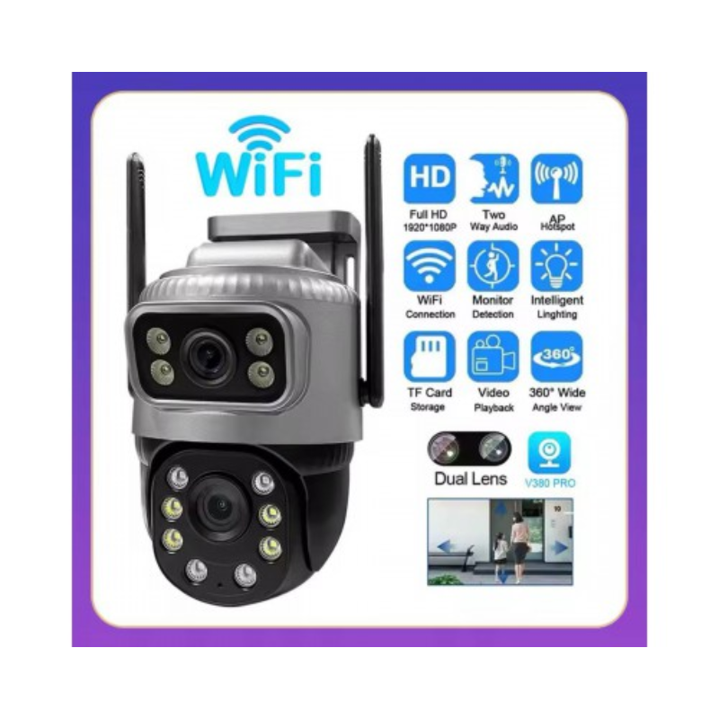 Камера відеоспостереження WiFi V380 подвійна з нічним баченням (25880176) - фото 2