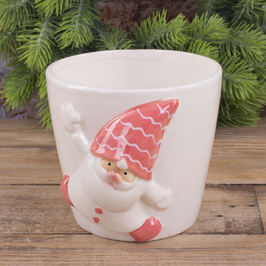 Кашпо Санта в шапке (2567)