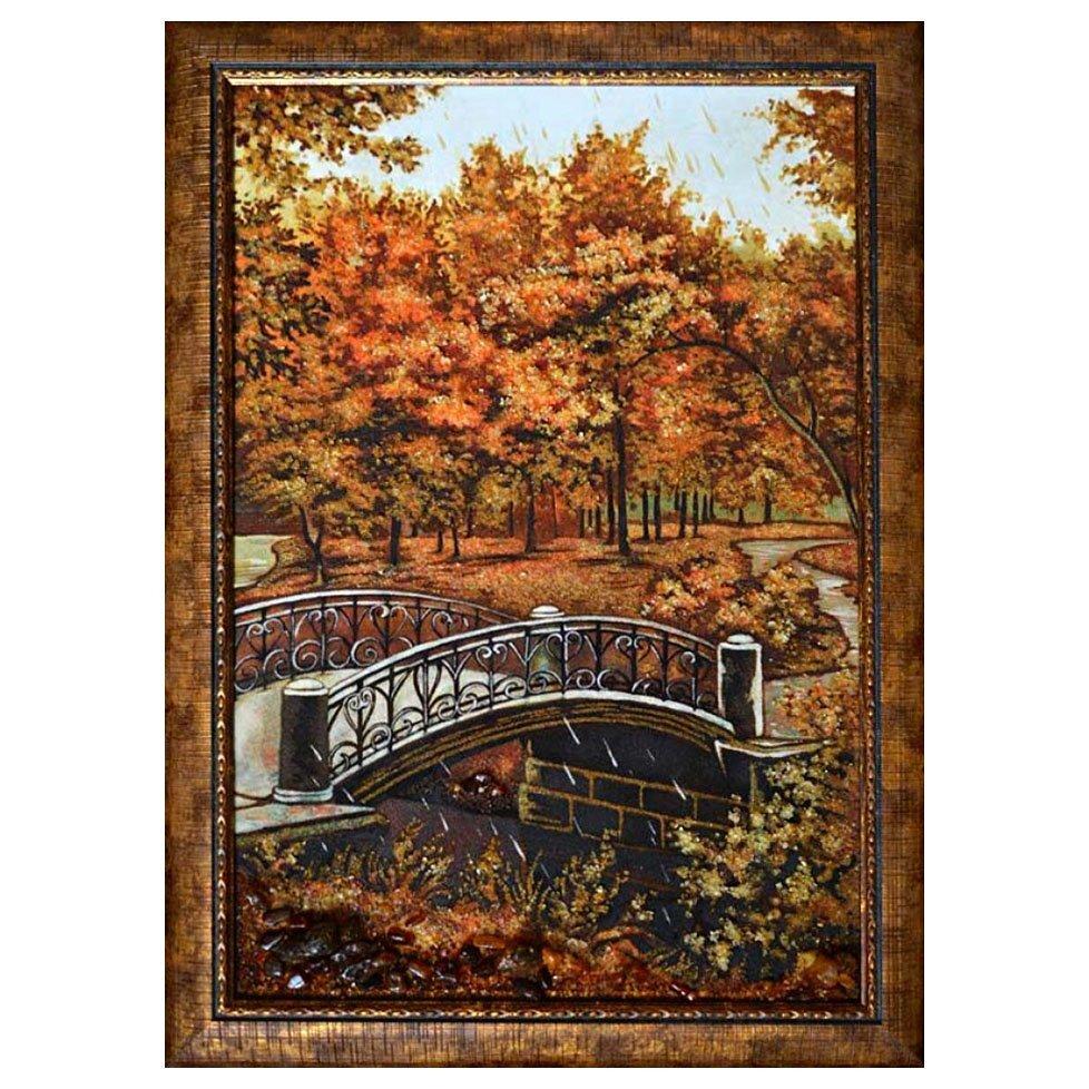 Картина Парковый пейзаж из янтаря 20х30 см (К0168-20х30)