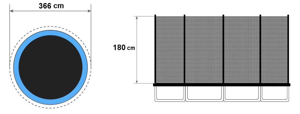 Защитная сетка для батута 366/374 см на 8 столбцов (13104) - фото 7