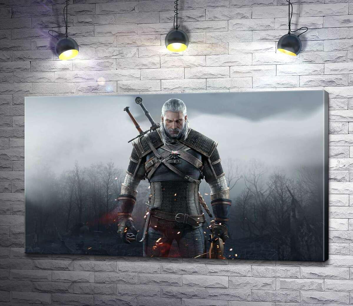 Картина ArtPoster Грізний герой Геральт із гри "Відьмак 3: Дикий гін" (The Witcher 3: Wild hunt) 130x76 см Модуль №1 (003342)