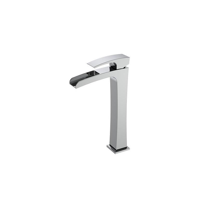 Смеситель для умывальника KOER KB-15007-01 высокий с каскадным изливом Хром (KR3448)