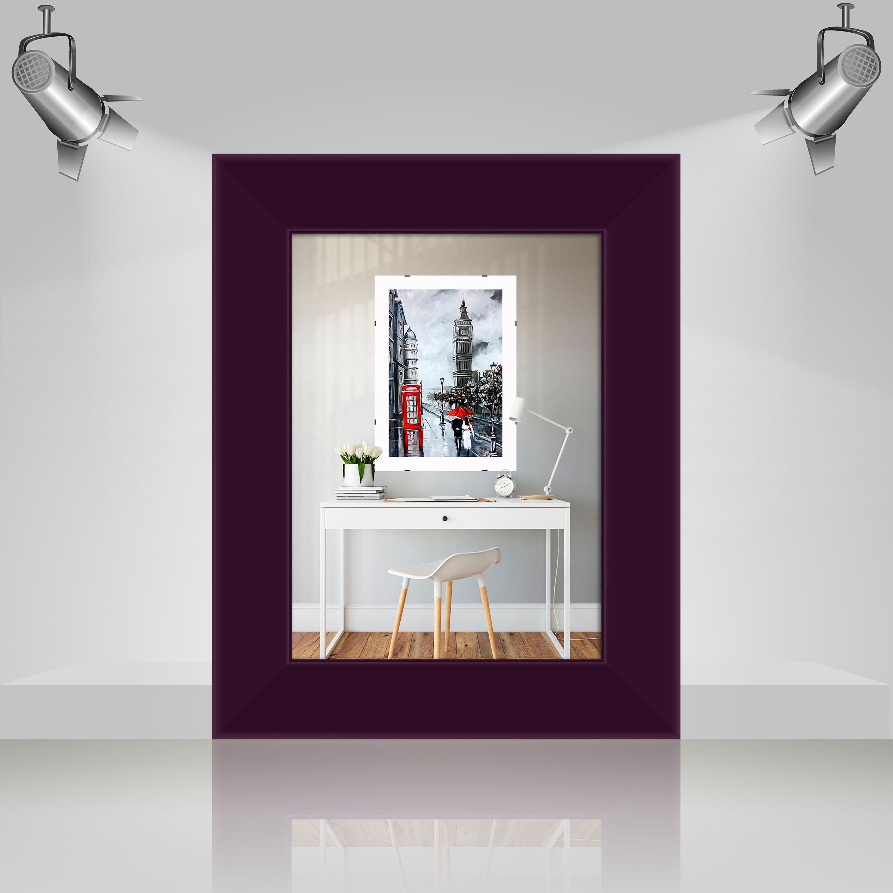 Фоторамка деревянная EmojiFrame 13х18 см AH3322-02 пластиковое стекло 0,8 мм Фиолетовый - фото 3